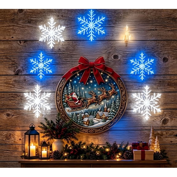 Lighted Snowflake LED Wall Light, Christmas Snowflake Window and Wall Decoration for Bedroom, Living Room, Entryway, Mantel, Tree Area and Winter Holiday Display