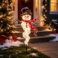 thumbnail image 1 of Lighted Snowman Garden Stake Light, LED Glowing Twisted Body Ground Lamp, Waterproof Outdoor Christmas Pathway Marker Light for Lawn Garden Yard Patio Holiday Xmas Decor, 1 of 5