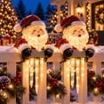 Whit Porch Railing Lighted Snowman Icicle Lights, Warm White LED Christmas Decor for Porch ...