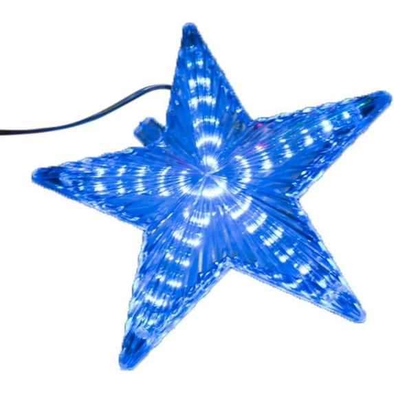 Lighted Star Christmas Tree Topper with 31 LED Light Up, Festival Holiday Party Home Decorative Christmas Tree Toppers Indoor Outdoor Decoration Ornaments, Blue