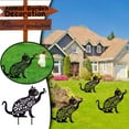 Lighted Street Address Signs Yard Art Cat Garden Inserts Metal Animal