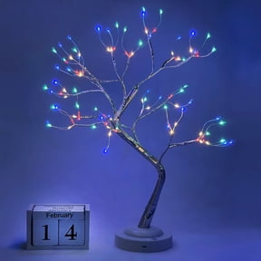 Lighted Tree Lamp - 108 LED Artificial Bonsai Tree Light with 8 Lighting Modes & Timer - Fairy Light Spirit Tree Table Top Decorations for Living Room, Home, Weddings & Holidays (Multicolored)
