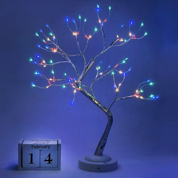 Lighted Tree Lamp - 108 LED Artificial Bonsai Tree Light with 8 Lighting Modes & Timer - Fairy Light Spirit Tree Table Top Decorations for Living Room, Home, Weddings & Holidays (Multicolored)