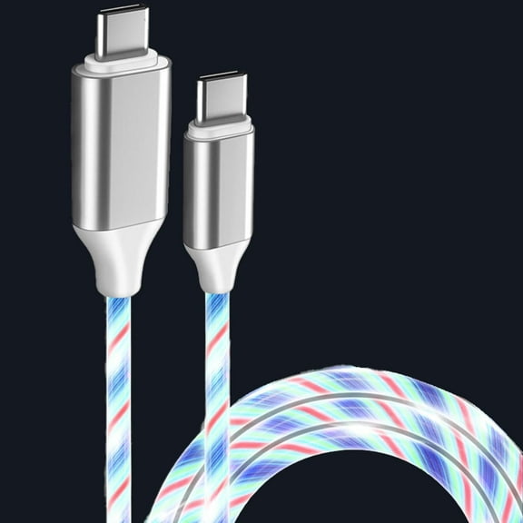 Lighted USB C to USB C Cable, 3A LED Light Up USB C Fast Charge Cord Compatible with iPhone 15/15 Pro/15 Plus/15 Pro Max/Samsung Galaxy and More (Colorful,6.6FT)