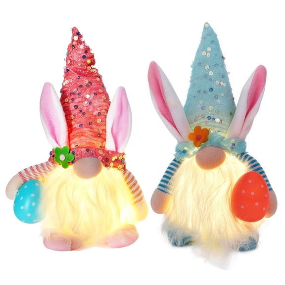 2 Pcs Easter Bunny Gnomes Decorations,Easter Centerpieces for Tables, Easter Decorations for The Home,Table,Office,Party,Gifts