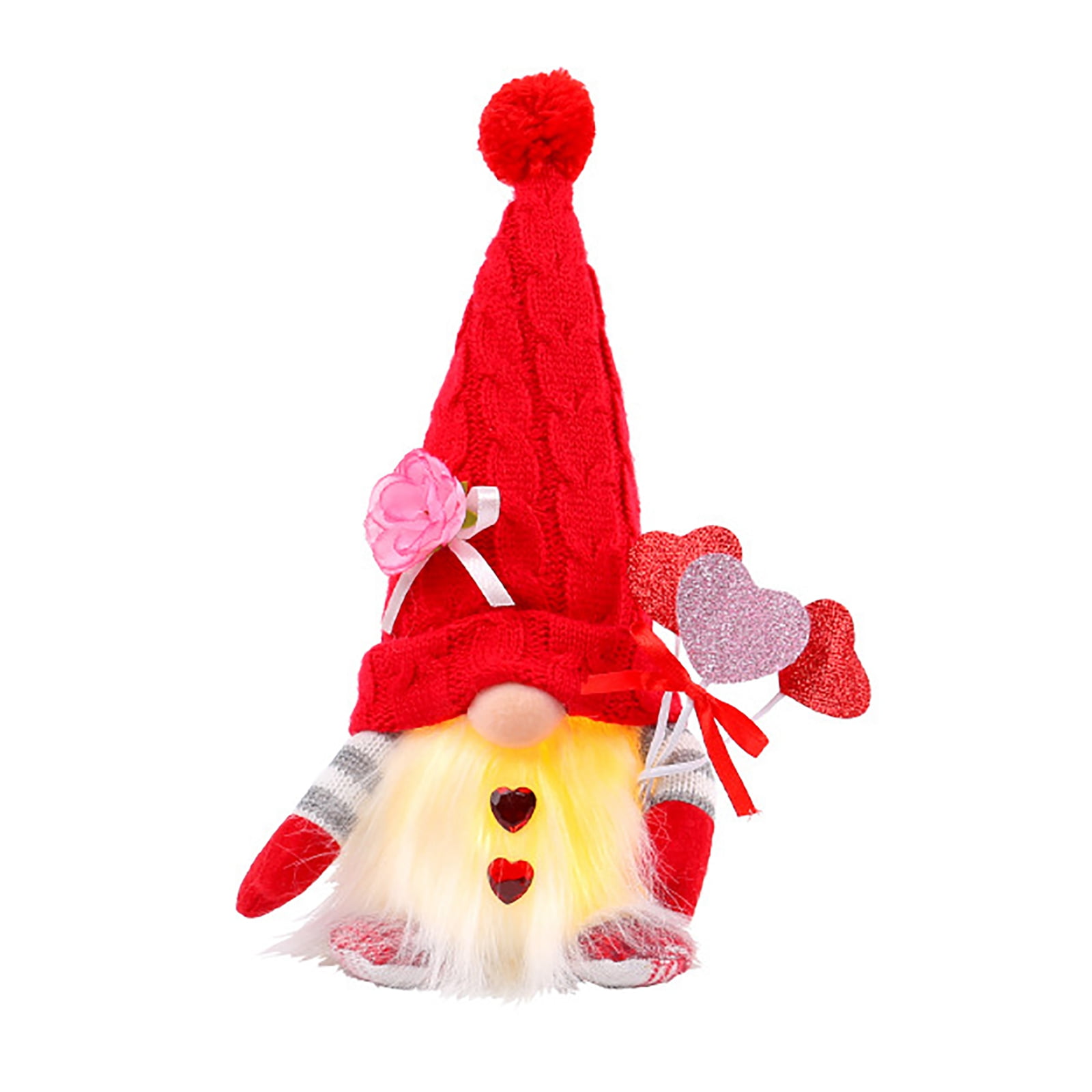 Juegoal 4FT Inflatable Pink Valentine Gnome - Lighted Blow Up Girl Swedish Gnome With LED, Indoor/Outyard Yard Decor