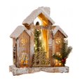 Lighted Vintage Snow Roof Cabin Christmas Decoration Festive Tabletop ...