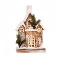 Lighted Vintage Snow Roof Cabin Christmas Decoration Festive Tabletop ...