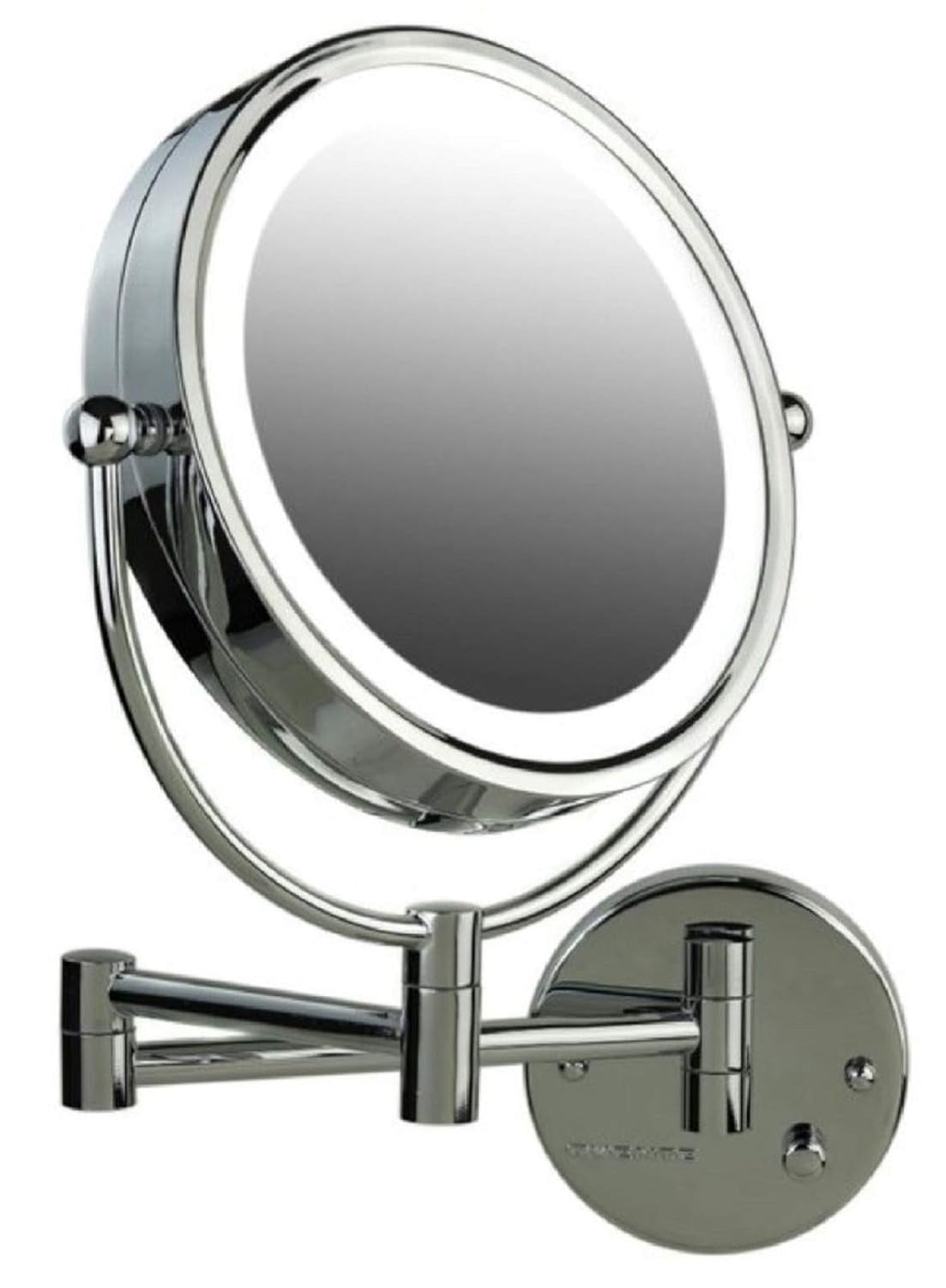 Nickel Brushed LED Wall Mounted Magnifying Makeup Mirror