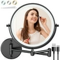 Lighted Wall Mount Makeup Mirrors 8 Inch, 1X/10X Magnifying Mirror