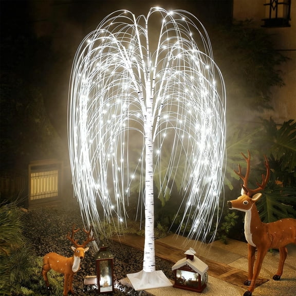 Lighted Weeping Willow Tree with 180 LED Lights, 4ft Tall, Remote Control, for Christmas Wedding Party Garden Decor
