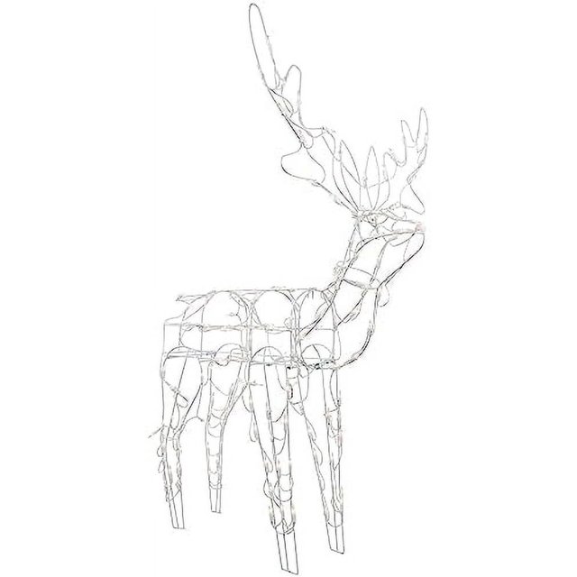 Lighted White Standing Reindeer Outdoor Christmas Decoration