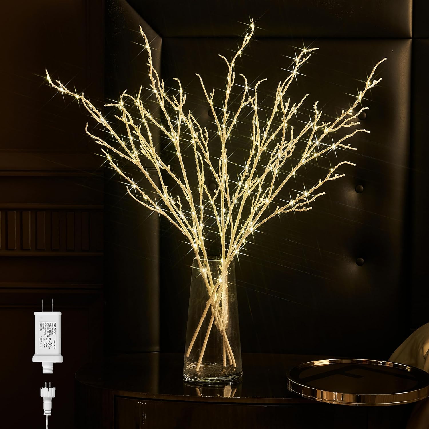 Lighted White Twig Branches 32IN 200 Warm White Fairy Lights with
