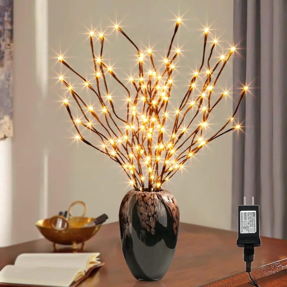 Lighted Willow Branches 30Inch 120 LED Twig Lights, 6PK Tree Branch Pathway Light for Holiday Xmas Decorations Indoor Outdoor Stake Lights