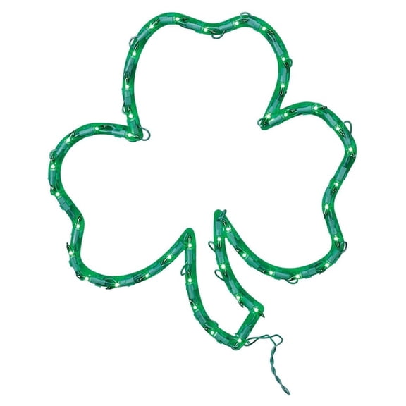 Lighted Window Decoration, Green Shamrock