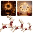 thumbnail image 1 of Lighted Wooden Christmas Reindeer Wall Decor Sign With LED Lights Hanging Ornament Fireplace Mantel Holiday Decoration, 1 of 7