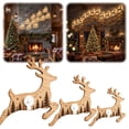 thumbnail image 1 of Lighted Wooden Christmas Reindeer Wall Decor Sign With LED Lights Hanging Ornament Fireplace Mantel Holiday Decoration, 1 of 7
