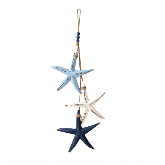 Lighted Wooden Fish Decor with Starfish, Coastal Wooden Wall Hanging with Warm LED Lights, Nautical Beach Wall Decor for Bathroom, Bedroom, Porch, Entryway & Beach House