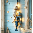 thumbnail image 1 of Lighted Wooden Fish & Starfish Wall Decor – Beachy Wall Decor with Warm LEDs, Coastal Nautical Hanging Decor for Bathroom, Porch & Beach House，With lights(Fish), 1 of 7