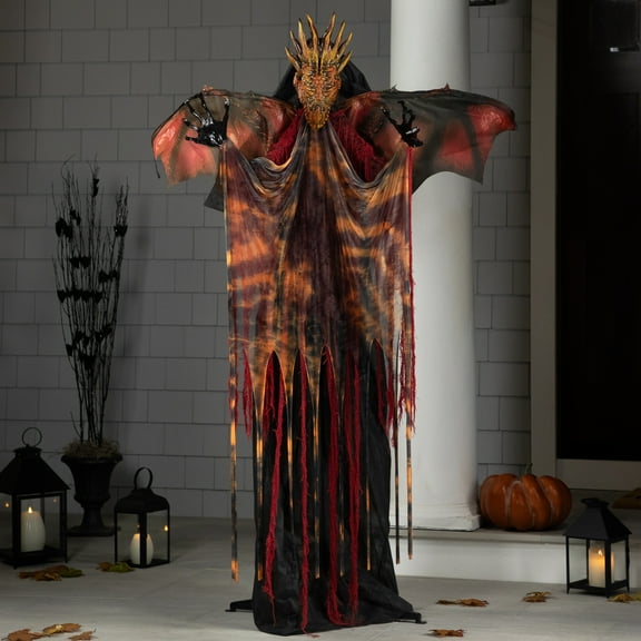 Northlight Lighted and Animated Standing Dragon Man with Sound Halloween Figure - 5.75'