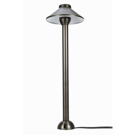 Lightelligent Outdoor Brass Path Light 12V Medium Hat, 18 inch Pole, (2 in a pack)