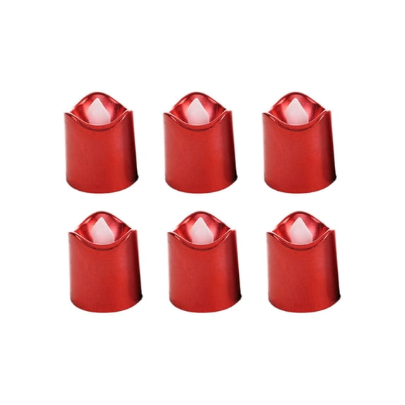 Lightening Deal! Lssam Flameless Votive Candles Votive Candles Battery Operated 6 Pcs Red Flameless Votive Candles Battery Operated Glitter LED Tea Light Candles For Table Wedding Christmas