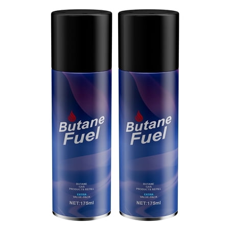 Lighter Butane Refill Canister, Premium Butane Fuel 175 ml, 99.99% Pure Butane Gas Refill for Torch Lighter (2 Can)