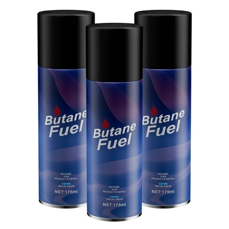 Lighter Butane Refill Canister, Premium Butane Fuel 175 ml, 99.99% Pure Butane Gas Refill for Torch Lighter (3 Can)