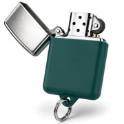 Lighter Case & Keychain Holder Green Compatible with Zippo