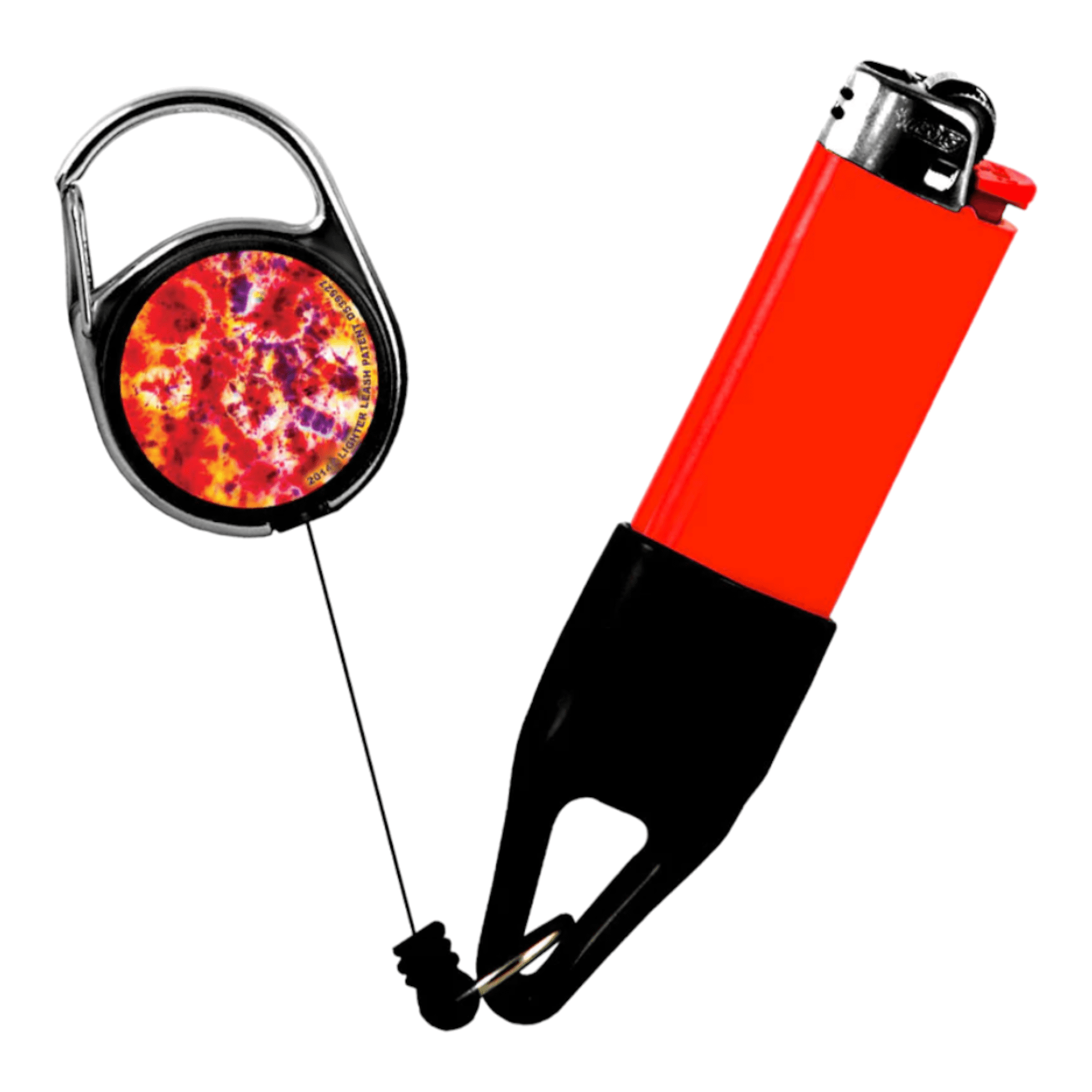 Lighter Leash Lighter Leash Retractable Lighter Holder Tye Dye Standard Size (1) Multi