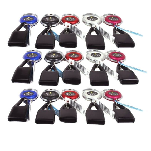 Lighter Leash - Premium Lighter Leash Retractable Lighter Holder Plastic - Assorted Colors - 15 Pack