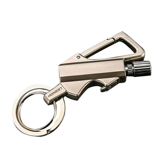 Lighter - Permanent Match Infinity Lighter with Multitool Keychain Bottle Opener (Silver)