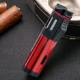 thumbnail image 1 of Lighter Triple 6 Jet Flame Butane Gas Lighter Refillable Jet Lighters Adjustable Windproof Pocket Lighter for Grill Kitchen Fireplace Camping (Fuel Not Included,Red), 1 of 6