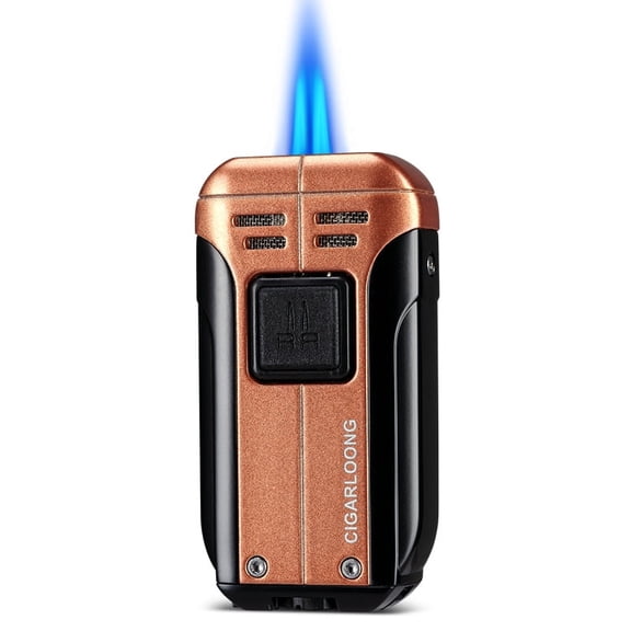 BBSISGO Adjustable Windproof Straight Cigar Lighter Retail Packaging, Gold