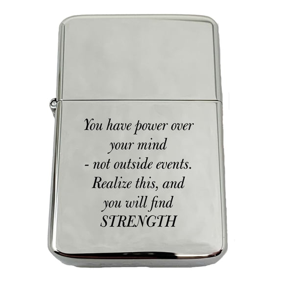 Lighter You Have the Power over your mind Marcus Aurelius CHROME L1