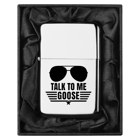 Lighter in Black Silk Lined Gift Box Talk to Me Goose (Chrome)