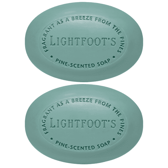 Lightfoot's All Natural Pine Bar Soap for Men, Moisturizing Athletic Body Soap, 2 Pack