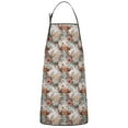 thumbnail image 1 of Lightgray Highland Cow Flower Pattern Apron-Garden Aprons for Women with Pockets-Cotton Linen Waterproof Kitchen Cooking Gardening Aprons Adjustable for Kitchen,Cooking,BBQ and Salon 33x27 Inch, 1 of 7
