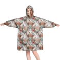 thumbnail image 1 of Lightgray Highland Cow Flower Pattern Wearable Oversized Blanket,Wearable Blanket Hoodie for Adults,Cozy Hooded Blankets with Super Pockets,Super Warm Fuzzy Pullover for Women & Men, 1 of 6