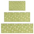 thumbnail image 1 of Lightgreen Daisy Flower White Blooms Pattern Kitchen Rugs Sets Of 3,Kitchen Runner Rugs Non Skid Washable,Decorative Kitchen Floor Mats for Kitchen,Sink,Laundry,17"x30"+ 17"x47" + 17"x59", 1 of 6
