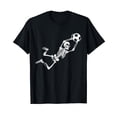 thumbnail image 1 of Lighthearted Halloween Soccer Graphic Tee, Tops Has Skeleton Goalkeeper Design, Round Neck Regular Fit T - shirts, Size(S - 5XL), 1 of 5