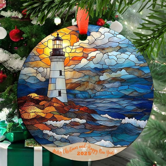 Lighthouse 2 Christmas Ornament, Xmas Hanging Ornament, Mother’S Day Ornament, Valentine Ornament Gift, Celebration Hanging Decor, Keepsake 2025