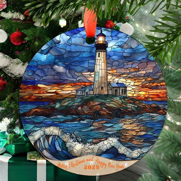 Lighthouse 3 Christmas Ornament, Christmas Decoration Gift, Special Keepsake for Mother, Romantic Valentine Decoration, Seasonal Festival Keepsake, Keepsake 2025