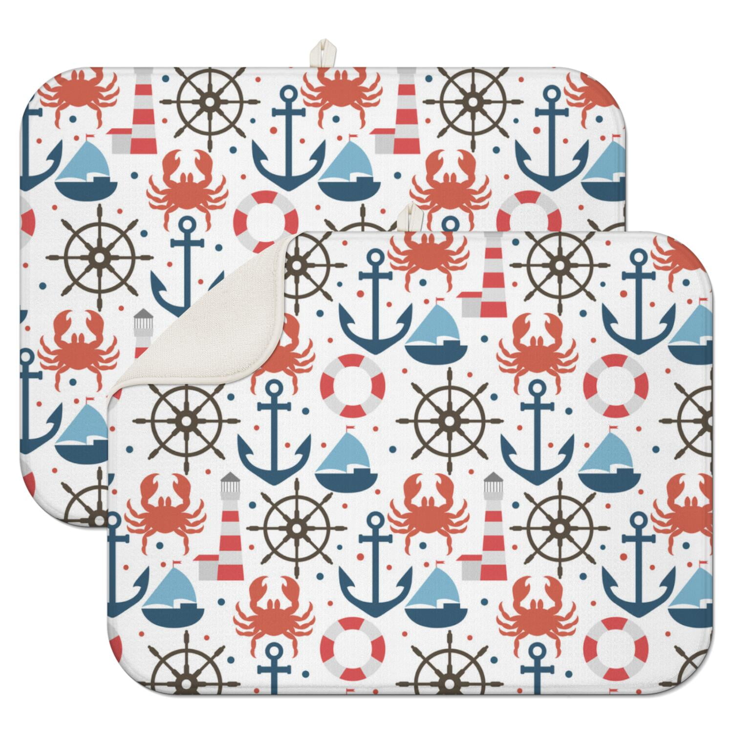 Lighthouse Anchors Coffee Mat Nautical Anchor Boat Sea Seaside Coastal ...