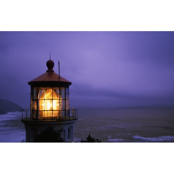 Lighthouse At Heceta Head Oregon Usa Canvas Art - Natural Selection Craig Tuttle Design Pics (38 x 24)