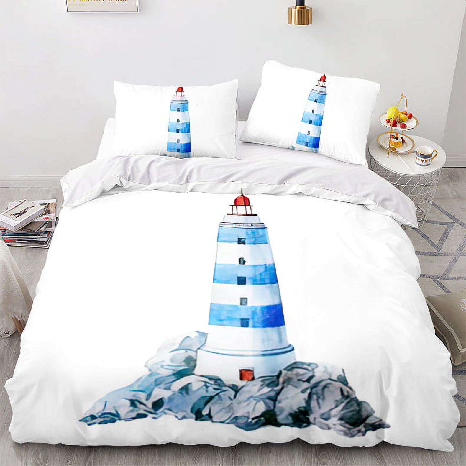 Lighthouse Bedding Sets 3 Piece Set Kids Teens Ocean Sunset Landscape