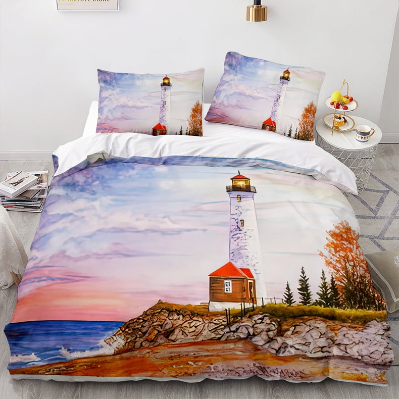 Lighthouse Bedding Sets 3 Piece Set Kids Teens Ocean Sunset Landscape