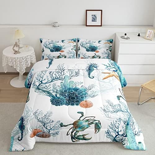 Lighthouse Bedding Sets Queen Coastal Beach Comforter Set Nautical ...