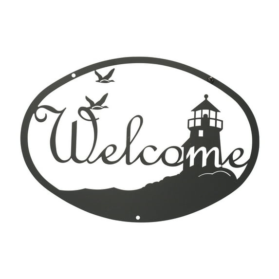 Lighthouse & Birds Welcome Sign Medium