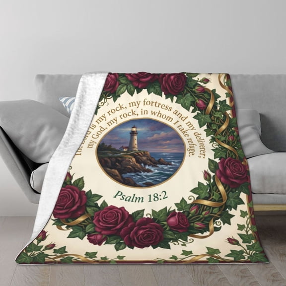 Lighthouse Blanket Unique Nautical Pattern Blanket, Milestone Birthday Anniversary Festive Gifts for Best Friend 60x50